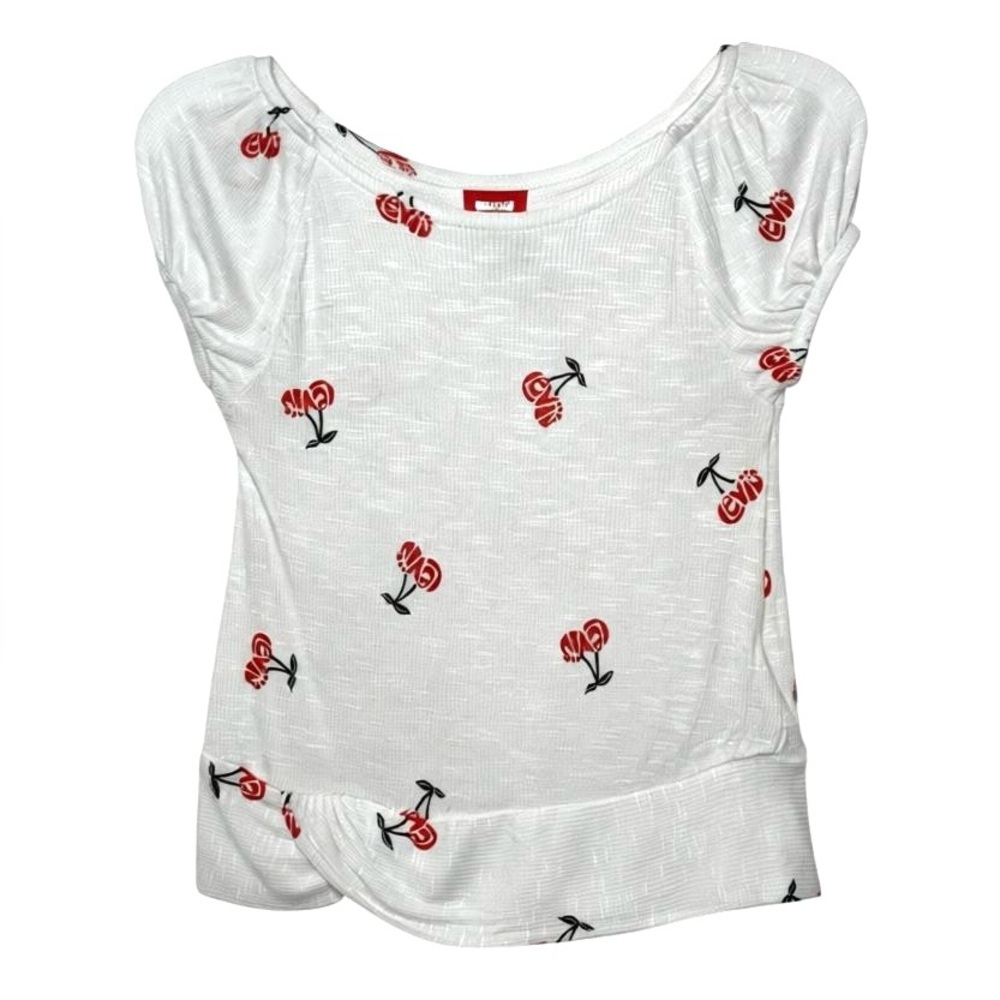 Levi’s Girls Cherry Print Top 6X NWT Ribbed Short Sleeve Back to School